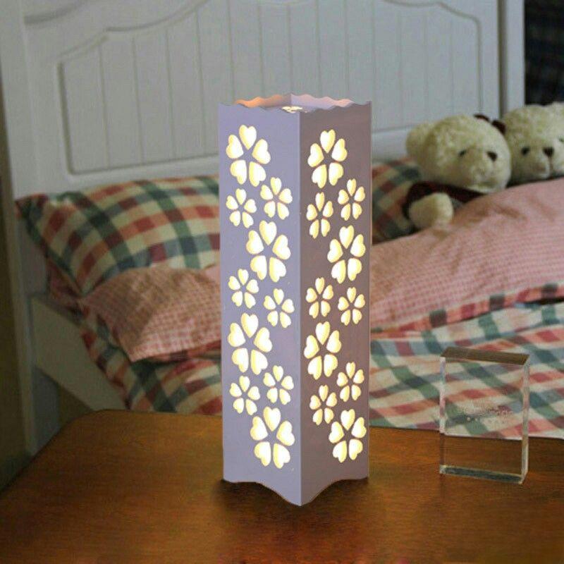 Elegant Floral Cutout wooden Table Lamp