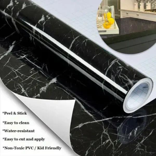 Self Adhesive Black Marble Sheet