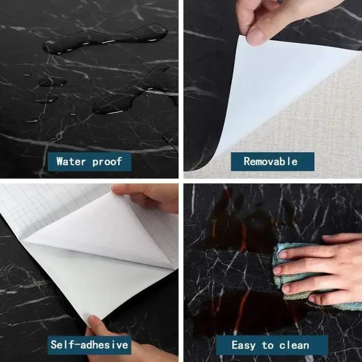 Self Adhesive Black Marble Sheet