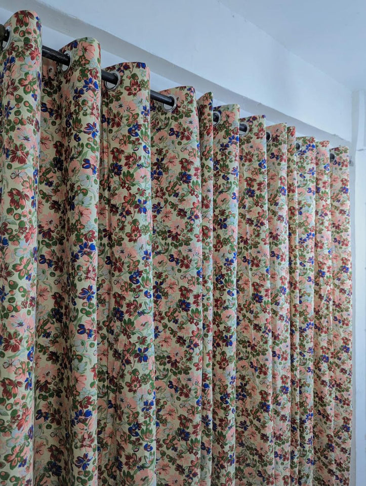 Stylish Multicolor Cotton Indoor Home Curtains