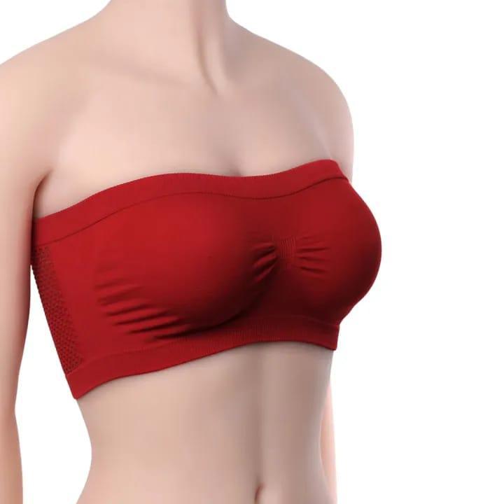 Multicolor Lycra Non-Padded Strapless Tube Bra