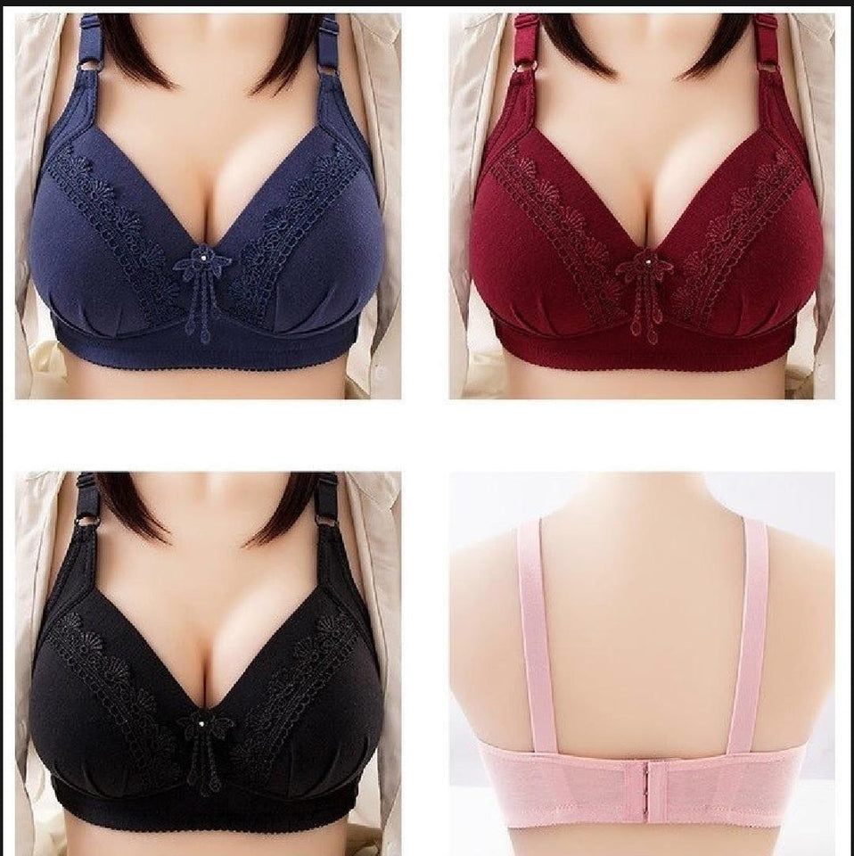Embroidered Cotton Full Cup Bra 1 Pc