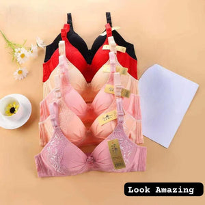 1 Pc Cotton Lace Padded Bra