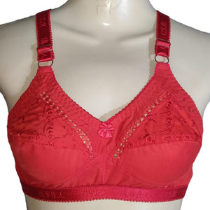 Pack Of 4 Embroidered Bra Cotton Comfortable and Lightweight Non-Padded Bra