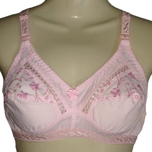 Pack Of 4 Embroidered Bra Cotton Comfortable and Lightweight Non-Padded Bra