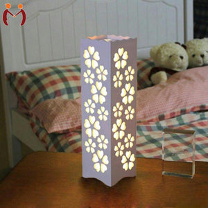 Elegant Floral Cutout wooden Table Lamp