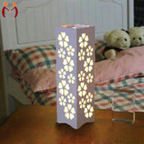 Elegant Floral Cutout wooden Table Lamp