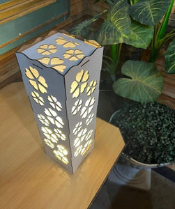 Elegant Floral Cutout wooden Table Lamp