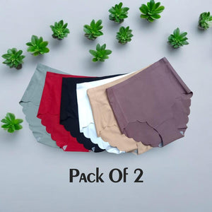 Multicolor High Rise Brief - 2Pcs Comfortable And Breathable Spandex Urnderwea